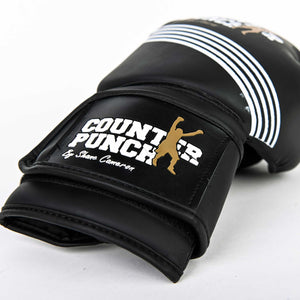 Boxing Gloves – Matt Black with Five White Stripes 'NEW EDITION'